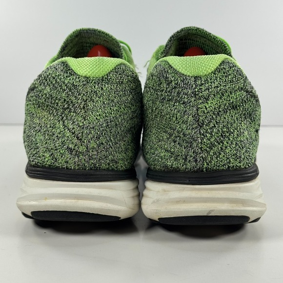 Nike Flyknit Lunar 3 Running Shoes Green‎ Black White 698181-013 Men\'s Size 10.5
